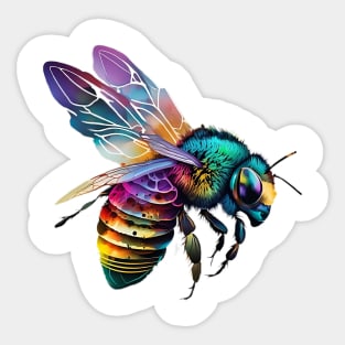 Multicolored bee Sticker